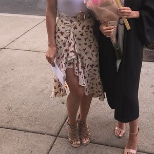 NastyGal Roses Skirt high leg